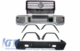 Complete Conversion Body Kit suitable for MERCEDES G-Class W463 (1989-2017) G63 G65 with Front Grille Piano Black / Chrome Stripes Design - COFBMBW463AMGOE