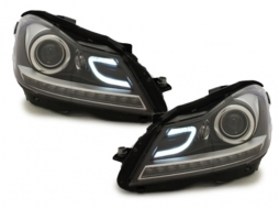 Complete Conversion Retrofit Body Kit with Lights suitable for Mercedes C-Class W204 (2007-2014) Facelift C63 Design-image-6002751
