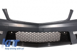 Complete Conversion Retrofit Body Kit with Halogen Headlights LED DRL suitable for Mercedes W204 (2007-2014) C-class Facelift C63 Design-image-5995095