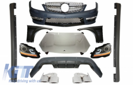 image-14-Complete Conversion Retrofit Body Kit with Halogen Headlights LED DRL suitable for Mercedes W204 (2007-2014) C-class Facelift C63 Design