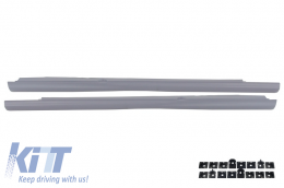 Complete Front Bumper Assembly with Central Grille suitable for Mercedes S-Class W221 (2005-2010) S63 S65 Design and Side Skirts Short Version-image-6004503