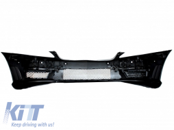Complete Front Bumper Assembly with Central Grille suitable for Mercedes S-Class W221 (2005-2010) S63 S65 Design and Side Skirts Short Version-image-6004553