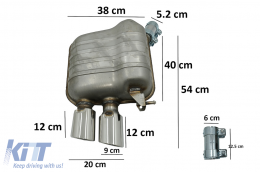 Compléter Épuiser Système & Double Silencieux Conseils pour Audi Q5 8R 11.2008-2016 Chrome-image-6079791