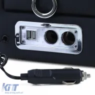 Consola central de confort con compartimento de almacenamiento y USB, en cuero negro, adecuada para VW Bus T5 T6 desde 03-image-6197766