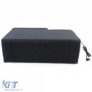 Console centrale comfort con vano portaoggetti e USB, in pelle nera, adatta per VW Bus T5 T6 dal 03-image-6197771