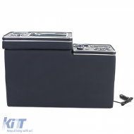 Console centrale de confort avec compartiment de rangement et USB, en cuir noir, adaptée pour VW Bus T5 T6 à partir de 03-image-6197770