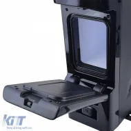 Console centrale de luxe avec réfrigérateur noir brillant adaptée pour VW T6 T6.1-image-6257348