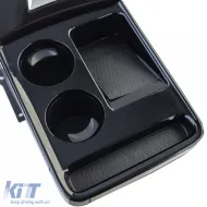 Console centrale di lusso con frigorifero nera lucida adatta per VW T6 T6.1-image-6257351