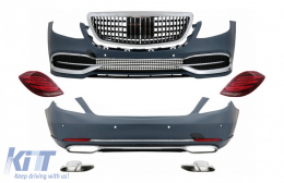 Conversion Body Kit with Taillights Full LED Sequential Dynamic Turning Lights suitable for Mercedes S-Class W222 (2013-2017) M-Design - COCBMBW222MBS63TLFL