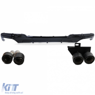 Conversion de diffuseur arrière + sorties d'échappement en carbone adaptées pour BMW F10 F11 520 523 525 528 530-image-6204111