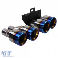 Conversion de diffuseur arrière + sorties d'échappement en titane adaptées pour BMW Série 5 F10 F11 520 523 525 528 530-image-6204507