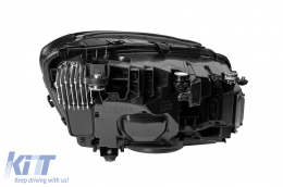 Conversión de tuning B design de Mercedes S-Class W222 Long 2013-2016 a S-Class W222 Facelift 2017-2020 con faldones laterales, con faros, con luces traseras, con parrilla negra-image-6142373