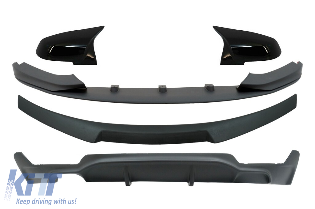 Átalakítási csomag M Performance Design lökhárító ajakra csomagtartó légterelővel és tükörborításokkal, alkalmas BMW 4-es Coupe F32 (2013-2019) dupla légbefúvóhoz