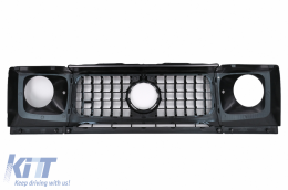 Conversion to 2018 Complete Front Bumper suitable for Mercedes G-Class W463 (2008-2017) G63 Design-image-6072912