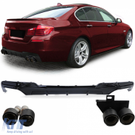image-19-Conversione del diffusore posteriore + terminali di scarico in carbonio adatti per BMW F10 F11 520 523 525 528 530