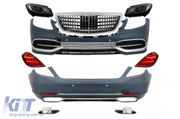 image-17-Convesion Body Kit katállhlo gia Mercedes S-Class W222 Ananéosh (2013-2017) me Fanária Emprós kai Fotistiká Píso Fóta Plírhs LED