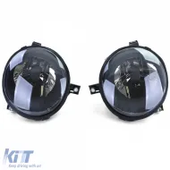 Coppia di fari in vetro trasparente H4 fumo nero adatta per VW Lupo 98-05-image-6196750