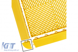 Corner for Garage Interlocking Floor Tiles Warehouse Modular Flooring Yellow - ATQ02GCORNERY
