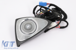 Couverture de haut-parleur Grilles de ventilation AC Porte Tweeters Rotatifs LED 3D 64 couleurs pour Mercedes Classe E W213 S213 2016-2019-image-6104349