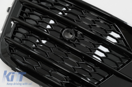 Couvre antibrouillards Grilles pour Audi Q3 8U Facelift 14-17 RS Design Noir-image-6068061