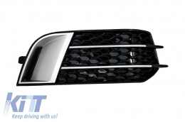 Couvre-phares antibrouillard grilles pour Audi A1 8X 10-15 RS1 Design Noir-image-6010182