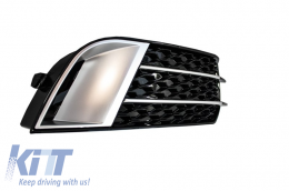 Couvre-phares antibrouillard grilles pour Audi A1 8X 10-15 RS1 Design Noir-image-6010184