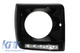 Couvre pour Mercedes G W463 89-12 LED DRL Chrome G65 Look Noir-image-6019479