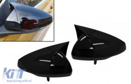 image-77-Couvre rétroviseurs pour VW Polo Hatchback AW MK6 2017-2020 Noir brillant Jeu