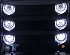 Предна Решетка с CREE LED Фарове Angel Eye и мигачи, подходящи за Jeep Wrangler Rubicon JK 2007-2017-image-6045875