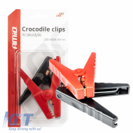 Crocodile Clips suitable for Wires 200-400A 95mm 03525 Amio 2 Pieces Black/ Red