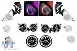 image-69-Cubierta Altavoz Rejillas Ventilación CA Tweeters Rotativos LED 64 colores para Mercedes Clase E W213 S213 2016-2019