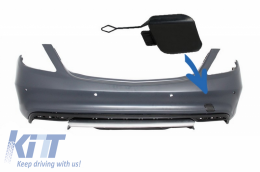 Cubierta gancho remolque para Mercedes S W222 2013-06.2017 solo para parachoques S63 S65 Look-image-6040179