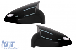 image-10-Cubiertas Espejo Para Audi A4 B9 A5 S5 RS5 07,2016-2019 sin asistencia Negro brillante