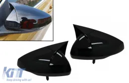 image-40-Cubiertas Espejos para VW Polo Hatchback AW MK6 2017-2020 Negro Brillante Juego
