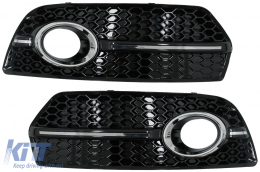 image-39-Cubiertas faros antiniebla Rejillas para Audi Q5 SUV 8R 08-11 RS Look Negro Cromo