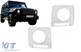 Cubiertas faros LED DRL para Mercedes G W463 1989-2012 Luces diurnas G65 Look-image-6067155