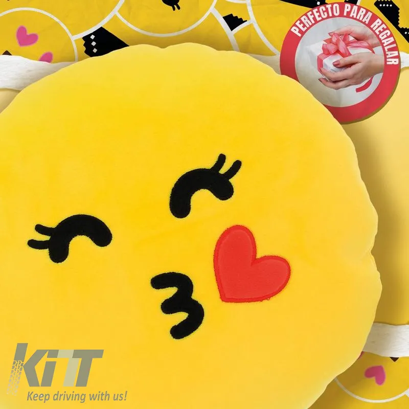Cushion Seat Round Ø28cm Happy Confort "Love Emoji" Yellow 1 Pc