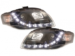 D-LITE Headlights suitable for AUDI A4 B7 daytime running light black-image-65118