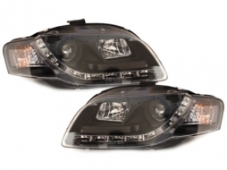 D-LITE Headlights suitable for AUDI A4 B7 daytime running light black-image-65120