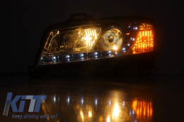 D-LITE Headlights suitable for FIAT Stilo 01-08L ED Daytime running light Chrome-image-6015115