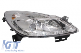 D-LITE Headlights suitable for OPEL Corsa D 06+LED Daytime running light chrome-image-6015118