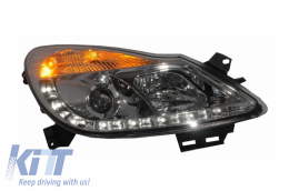 D-LITE Headlights suitable for OPEL Corsa D 06+LED Daytime running light chrome-image-6015120
