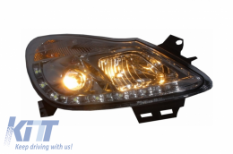 D-LITE Headlights suitable for OPEL Corsa D 06+LED Daytime running light chrome-image-6015122