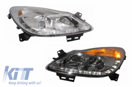 D-LITE Headlights suitable for OPEL Corsa D 06+LED Daytime running light chrome-image-6030863