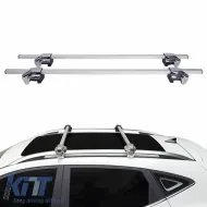 image-60-Dachträger Aluminium Geländersystem 123cm Silber Mit Silbernen Kappen (Hj-Rb013) 2 Stück