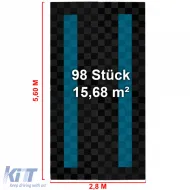 Dalles de performance RAMROXX pour le sol de garage Sol 2,8mx5,6m noir bleu clair 4