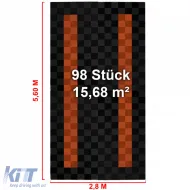 Dalles de sol RAMROXX Performance garage sol 2,8mx5,6m noir orange 4