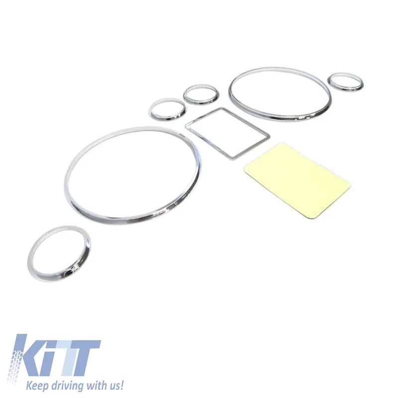 Dashboard Tacho Rings suitable for Audi A3 8L 96-03, A4 B5 94-01, A6 C5 97-04 Chrome