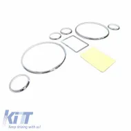Dashboard Tacho Rings suitable for Audi A3 8L 96-03, A4 B5 94-01, A6 C5 97-04 Chrome-image-6301676