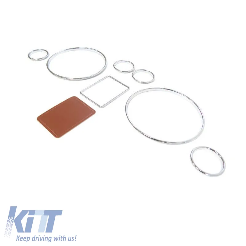 Dashboard Tacho Rings suitable for Audi A3 8L 96-03, A4 B5 94-01, A6 C5 97-04 Chrome